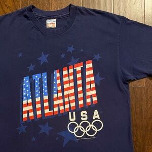 VTG 1996 Atlanta Olympics T-Shirt Champion x Team Hanes USA Made Single Stitch